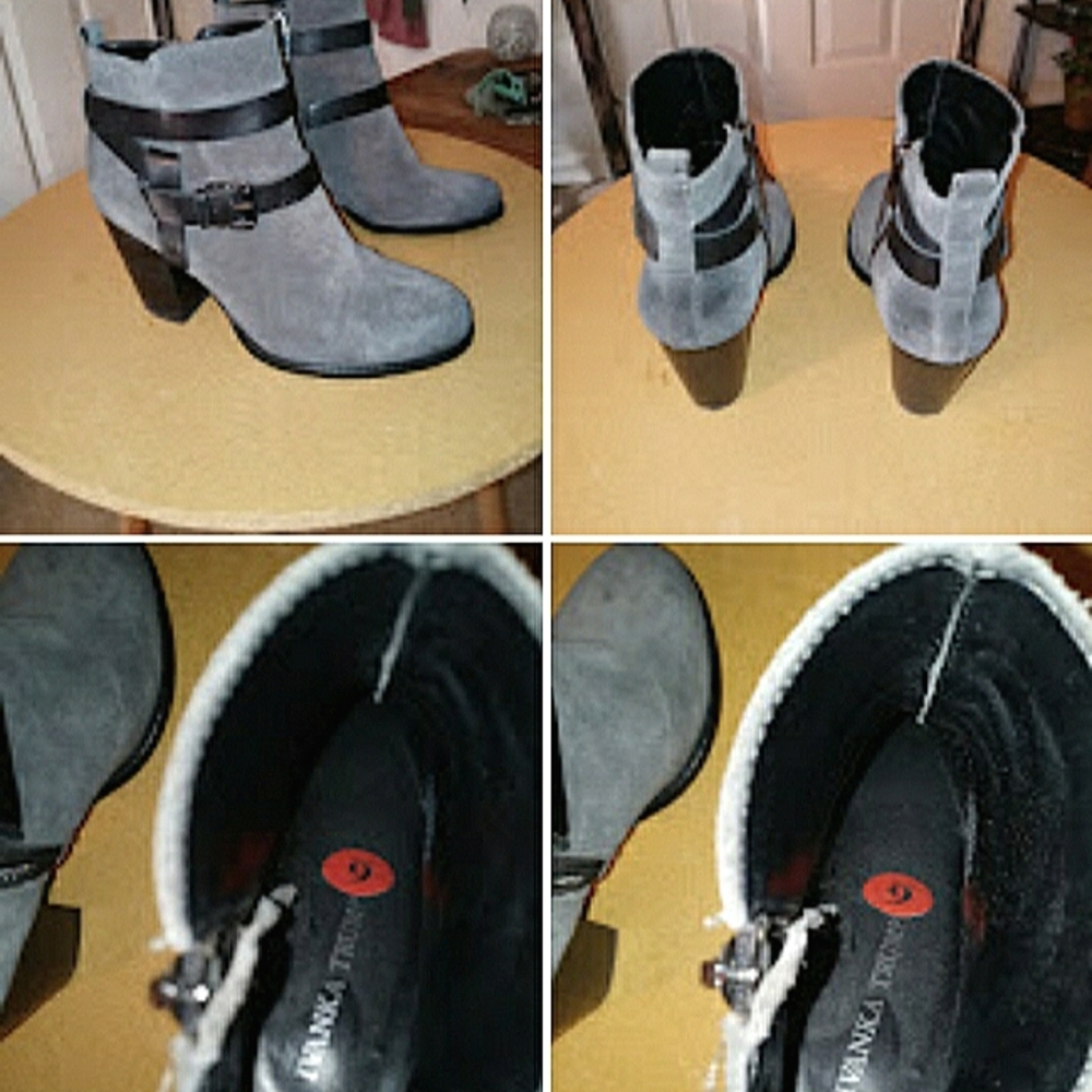 Ivanka Trump Gray Velvet High Heel Boots